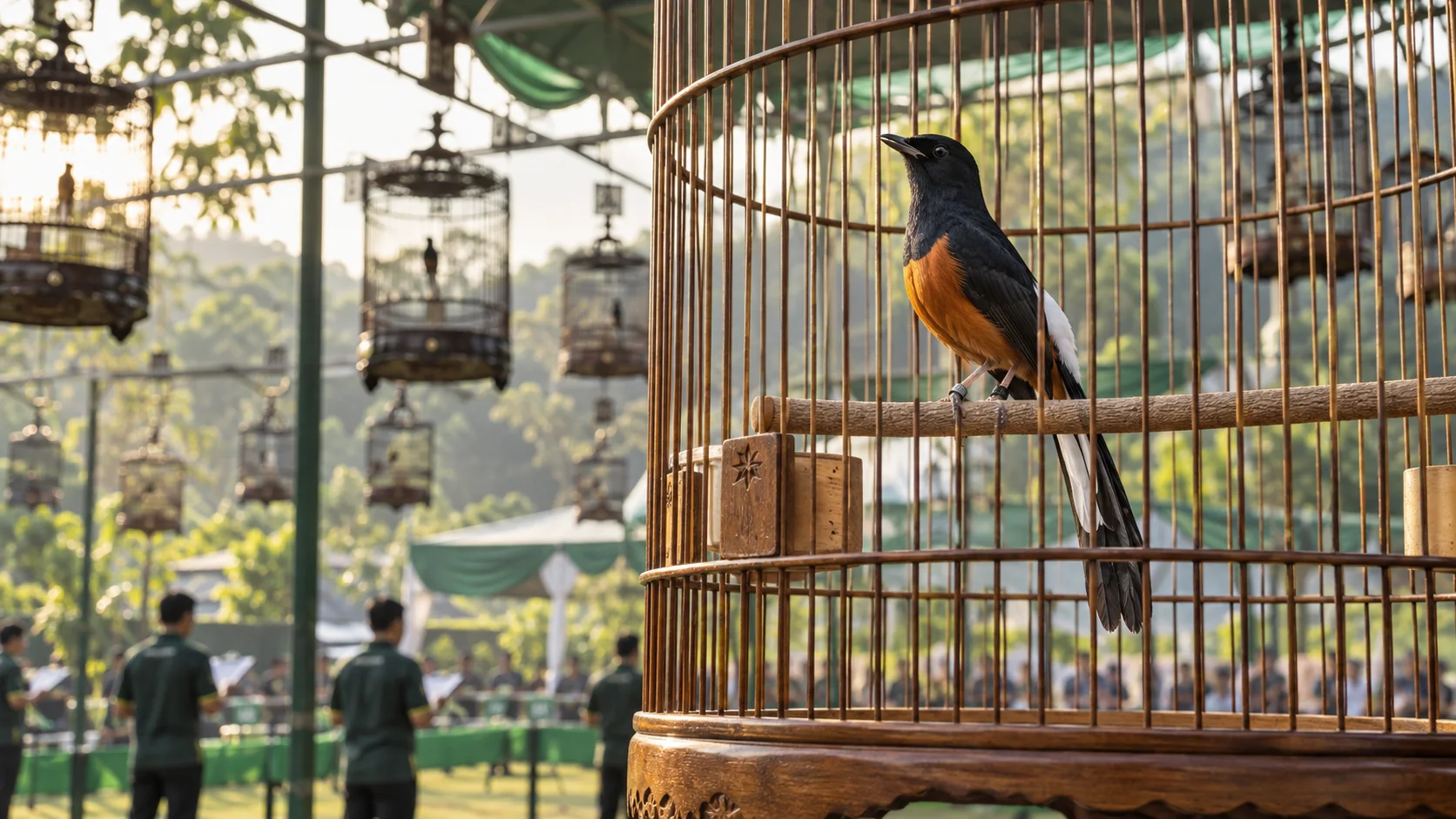 Burung Murai Batu dalam suasana kompetisi gantangan yang tertib